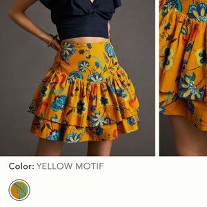 Anthropologie Mauve A-Line tier mini skirt